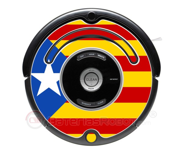 Bandera Catalana Estelada. Pegatina para Roomba.